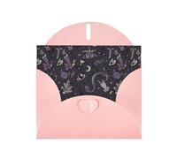 YYHHAOFA Carte de vœux rose violet noir gothique avec image effrayante pour Noël, anniversaire d'enfant, Saint-Valentin, anniversaire de mariage et invitations de fête 10,2 x 15,2 cm