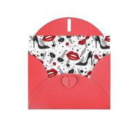 YYHHAOFA Carte de vœux rouge à lèvres et talons hauts pour Noël, anniversaire d'enfant, Saint-Valentin, anniversaire de mariage et invitations de fête 10,2 x 15,2 cm