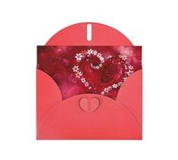 YYHHAOFA Carte de vœux rouge avec image de cœur romantique 10,2 x 15,2 cm pour Noël, anniversaire d'enfant, Saint-Valentin, anniversaire de mariage et invitations de fête