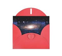 YYHHAOFA Carte de vœux rouge avec image de l'univers du ciel étoilé pour Noël, anniversaire d'enfant, Saint-Valentin, anniversaire de mariage et invitations de fête 10,2 x 15,2 cm