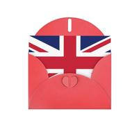 YYHHAOFA Carte de vœux rouge avec image du drapeau britannique 10,2 x 15,2 cm pour Noël, anniversaire d'enfant, Saint-Valentin, anniversaire de mariage et invitations de fête