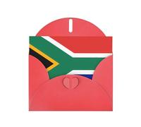 YYHHAOFA Carte de vœux rouge avec image du drapeau de l'Afrique du Sud - 10,2 x 15,2 cm - Pour Noël, anniversaire d'enfant, Saint-Valentin, anniversaire de mariage et invitations à une fête