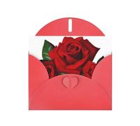 YYHHAOFA Carte de vœux rouge gothique rose 10,2 x 15,2 cm pour Noël, anniversaire d'enfant, Saint-Valentin, anniversaire de mariage et invitations à une fête