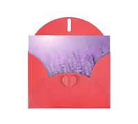 YYHHAOFA Carte de vœux rouge romantique violet lavande 10,2 x 15,2 cm pour Noël, anniversaire d'enfant, Saint-Valentin, anniversaire de mariage et invitations de fête
