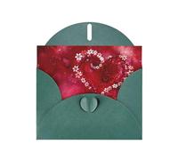 YYHHAOFA Carte de vœux vert foncé avec image de cœur romantique de 10,2 x 15,2 cm pour Noël, anniversaire d'enfant, Saint-Valentin, anniversaire de mariage et invitations de fête