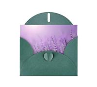YYHHAOFA Carte de vœux vert foncé avec image romantique violet lavande 10,2 x 15,2 cm pour Noël, anniversaire d'enfant, Saint-Valentin, anniversaire de mariage et invitations de fête