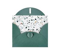 YYHHAOFA Carte de vœux vert foncé avec motif marbré terrazzo pastel 10,2 x 15,2 cm pour Noël, anniversaire d'enfant, Saint-Valentin, anniversaire de mariage et invitations de fête