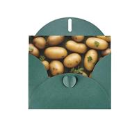 YYHHAOFA Carte de vœux vert foncé motif pommes de terre de jardin pour Noël, anniversaire d'enfant, Saint-Valentin et invitation à une fête