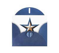 YYHHAOFA Cartes de vœux en papier nacré Bleu 10,2 x 15,2 cm Motif étoile à cinq branches pour Noël, anniversaire, anniversaire de mariage et invitations de fête