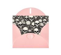 YYHHAOFA Cartes de vœux en papier nacré rose 10,2 x 15,2 cm Motif tête de mort pour Noël, anniversaire, anniversaire de mariage et invitations de fête