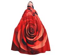 YYHHAOFA Cartoon Red Flower Vortex Spiral Pattern Halloween Adulte Cape à Capuche Hommes et Femmes Vêtements Mantele Jeu de rôle