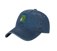 YYHHAOFA Casquette de baseball en denim délavé noir avec grand crocodile dans une cage avec sangle réglable, coton classique pour homme et femme, bleu marine, Taille unique