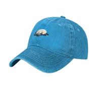 YYHHAOFA Casquette de baseball en denim délavé noir avec motif ours polaire endormi avec sangle réglable en coton classique pour homme et femme, bleu, Taille unique