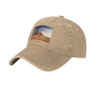 YYHHAOFA Casquette de baseball en denim délavé noir avec motif pyramide égyptienne avec sangle réglable, coton classique pour homme et femme, naturel, Taille unique