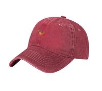 YYHHAOFA Casquette de baseball en denim délavé noir avec petit cœur rouge imprimé sangle réglable, coton classique pour homme et femme, Rouge, Taille unique
