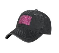 YYHHAOFA Casquette de baseball noire en denim délavé avec sangle réglable, motif zèbre, tigre, léopard, rose, pour homme et femme, Noir , Taille unique