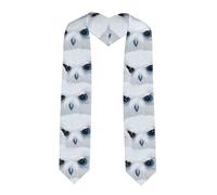 YYHHAOFA Châle aplati en ruban avec yeux de hibou enneigé - Étole en satin pour cérémonie de remise de diplôme, cadeau pour fils, filles, amis et sœurs, coin pointu, Taille unique