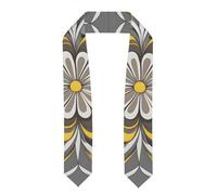 YYHHAOFA Châle de remise de diplôme aplati en ruban jaune et gris - Étole en satin pour cérémonie de remise de diplôme, cadeau pour fils, filles, amis et sœurs, Aplati, Taille unique