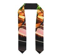 YYHHAOFA Châle en ruban aplati pour remise de diplôme, délicieuse image de viande grillée - Étole en satin pour cérémonie de remise de diplôme, cadeau pour fils, filles, amis et sœurs, Aplati, Taille