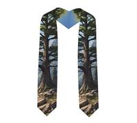 YYHHAOFA Châle en ruban aplati pour remise de diplôme, motif cerf, montagne, pin, nature sauvage - Étole en satin pour cérémonie de remise de diplôme, cadeau pour fils, filles, amis et sœurs, coin