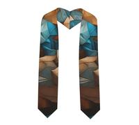 YYHHAOFA Châle ruban aplati abstrait bleu marron - Étole en satin pour cérémonie de remise de diplôme, cadeau pour fils, filles, amis et sœurs, coin pointu, Taille unique