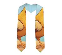 YYHHAOFA Châle ruban aplati créatif dessin animé poulet image - Étole en satin pour cérémonie de remise de diplôme, cadeau pour fils, filles, amis et sœurs, coin pointu, Taille unique