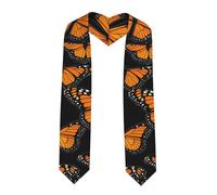 YYHHAOFA Châle ruban aplati pour remise de diplôme - Belle image de papillon monarque - Étole en satin pour cérémonie de remise de diplôme, cadeau pour fils, filles, amis et sœurs, coin pointu, Taille