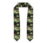 YYHHAOFA Châle ruban aplati pour remise de diplôme - Belle petite image de jardin - Étole en satin pour cérémonie de remise de diplôme, cadeau pour fils, filles, amis et sœurs, Aplati, Taille unique