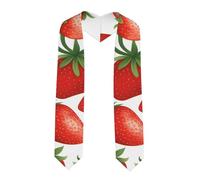 YYHHAOFA Châle ruban aplati pour remise de diplôme - Motif fraises rouges - Étole en satin pour cérémonie de remise de diplôme, cadeau pour fils, filles, amis et sœurs, coin pointu, Taille unique