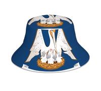 YYHHAOFA Chapeau bob réfléchissant avec imprimé drapeau de l'État de Louisiane, léger, respirant, pliable pour homme et femme, noir