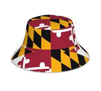 YYHHAOFA Chapeau bob réfléchissant avec imprimé drapeau de l'État du Maryland, léger, respirant, pliable pour homme et femme, noir