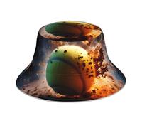 YYHHAOFA Chapeau bob réfléchissant avec imprimé Lightning Tennis léger, respirant, pliable pour homme et femme, noir