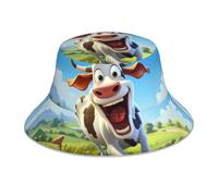 YYHHAOFA Chapeau bob réfléchissant avec motif vache humoristique pour voyage, camping et activités de plein air, noir, taille unique, noir, Taille unique