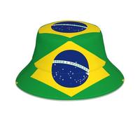YYHHAOFA Chapeau Bob Réfléchissant Image Drapeau Brésilien pour Homme Femme Voyage Camping Randonnée Noir