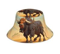 YYHHAOFA Chapeau bob réfléchissant imprimé buffle aquatique africain, léger, respirant, pliable pour homme et femme, noir