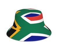 YYHHAOFA Chapeau bob réfléchissant imprimé drapeau sud-africain léger, respirant, pliable pour homme et femme, noir