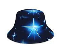 YYHHAOFA Chapeau bob réfléchissant imprimé étoiles bleues dessin animé léger, respirant, pliable pour homme et femme