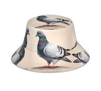 YYHHAOFA Chapeau bob réfléchissant imprimé pigeon mignon, léger, respirant, pliable pour homme et femme, noir