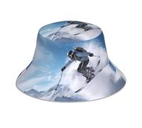 YYHHAOFA Chapeau bob réfléchissant imprimé ski d'hiver léger, respirant, pliable pour homme et femme noir