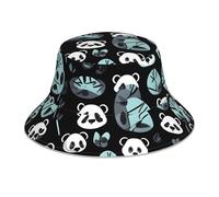YYHHAOFA Chapeau bob réfléchissant imprimé visage de panda noir et blanc léger, respirant, pliable pour homme et femme