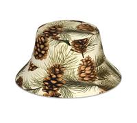 YYHHAOFA Chapeau bob réfléchissant léger et respirant avec bordure en pin imprimé pour homme et femme noir