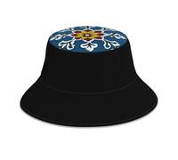 YYHHAOFA Chapeau bob réfléchissant mexicain en céramique pour homme et femme - Noir