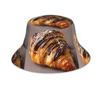 YYHHAOFA Chapeau bob réfléchissant motif croissant chocolat pour homme et femme - Léger, respirant, pliable