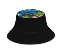 YYHHAOFA Chapeau bob réfléchissant pour homme et femme Motif perroquet bleu