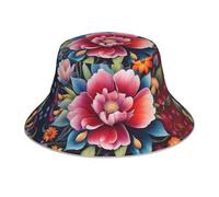 YYHHAOFA Chapeau cloche réfléchissant avec impression de peinture diamant fleur, léger, respirant, pliable pour homme et femme, noir