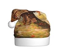 YYHHAOFA Chapeau de Noël à motif chalet sur un érable pour adulte, ce qui en fait un cadeau amusant et durable pour homme et femme