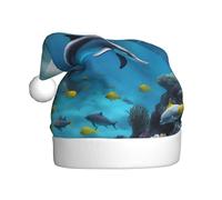 YYHHAOFA Chapeau de Noël avec motif dauphin sous-marin pour adulte, ce qui en fait un cadeau amusant et durable pour homme et femme