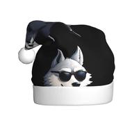 YYHHAOFA Chapeau de Noël avec motif de gros méchant loup portant des lunettes de soleil pour adulte, ce qui en fait un cadeau amusant et durable pour homme et femme