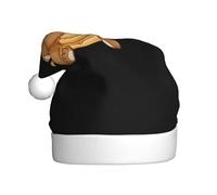 YYHHAOFA Chapeau de Noël avec motif petit ours mangeant du pain pour adulte, ce qui en fait un cadeau amusant et durable pour homme et femme