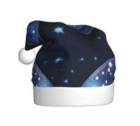 YYHHAOFA Chapeau de Noël bleu à motif papillon étoilé pour adulte, ce qui en fait un cadeau amusant et durable pour homme et femme